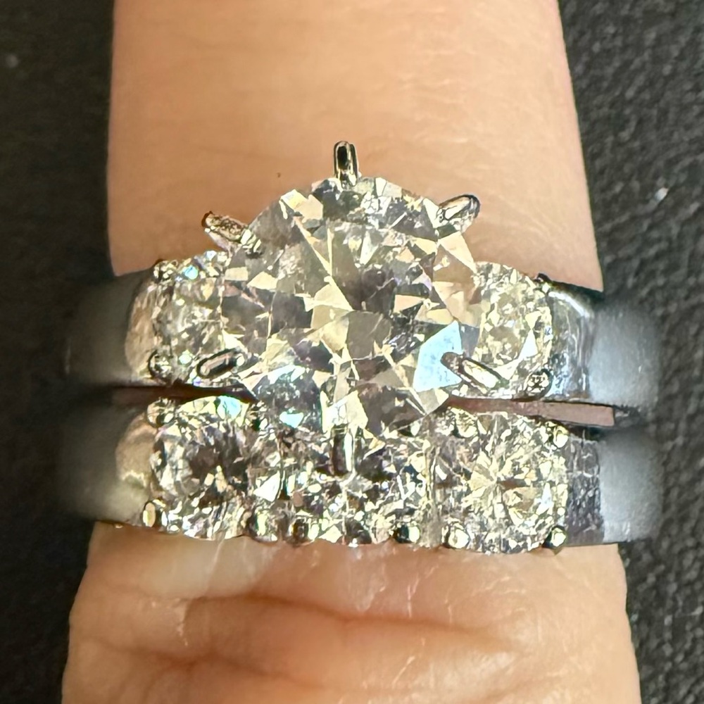 Sterling Silver Cubic Zirconia Bridal Ring Set